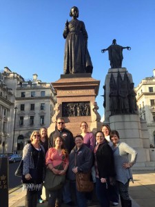 Our group at Florence Nightingale's statue